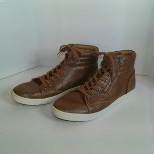 Madden Hi Top Tan Faux Leather sneakers size 13